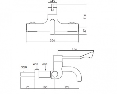 HTM Safetouch Thermostatic Wall Tap